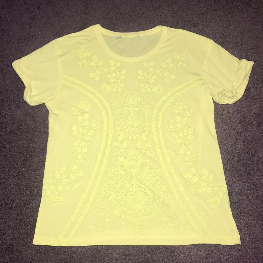 Pale Yellow Floral Blouse